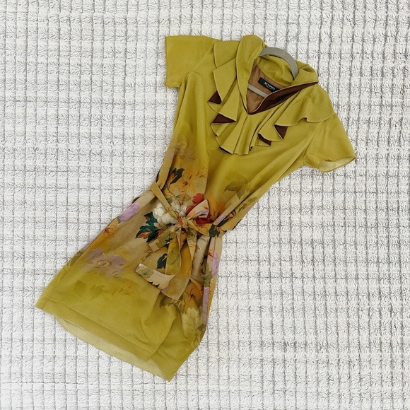 Etro silk Floral Yellow Dress - Picture 1 of 4